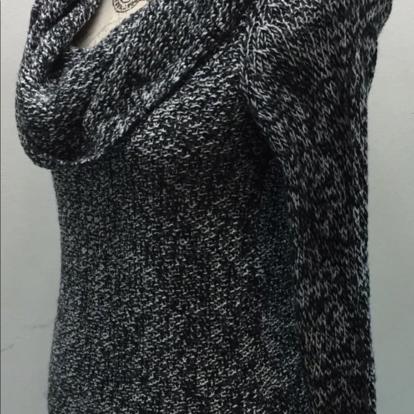 American Eagle Outfitters Women Cable Knit Cowl Neck Sweater S Black White - Picture 5 of 10